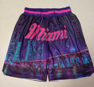 Men's NBA Miami Heat Purple Mesh Pockets Shorts