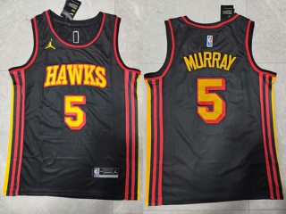 Men's NBA Atlanta Hawks Dejounte Murray 22-23 Jordan Brand Black Statement Edition Jersey