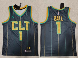 Men's NBA Charlotte Hornets LaMelo Ball 22-23 Jordan Brand Black City Edition Jersey