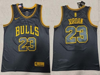 Men's NBA Chicago Bulls Michael Jordan 22-23 Nike Black Gold Jersey