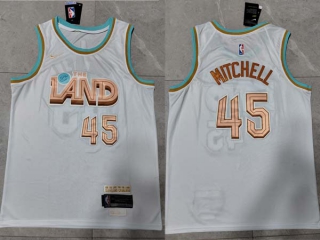 Men's NBA Cleveland Cavaliers Donovan Mitchell 22-23 Nike White City Edition Jersey
