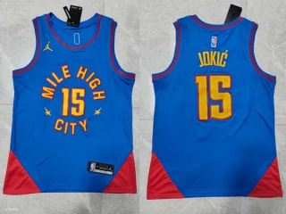 Men's NBA Denver Nuggets Nikola Jokic 22-23 Jordan Brand Blue Statement Edition Jersey