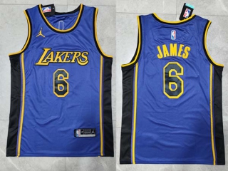 Men's NBA Los Angeles Lakers LeBron James 22-23 Jordan Brand Purple Statement Edition Jersey