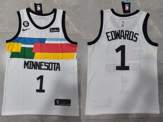 Men's NBA Minnesota Timberwolves Anthony Edwards 22-23 Nike White City Edition Jersey