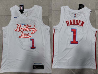 Men's NBA Philadelphia 76ers James Harden 22-23 Nike White City Edition Jersey