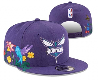 NBA Charlotte Hornets New Era Purple Flower 9FIFTY Snapback Hat 3013