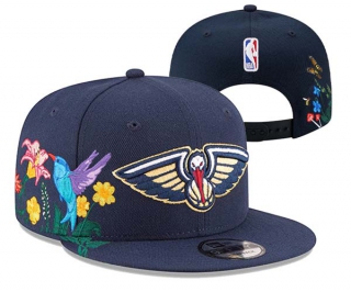 NBA New Orleans Pelicans New Era Navy Flower 9FIFTY Snapback Hat 3008