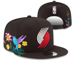 NBA Portland Trail Blazers New Era Black Flower 9FIFTY Snapback Hat 3012
