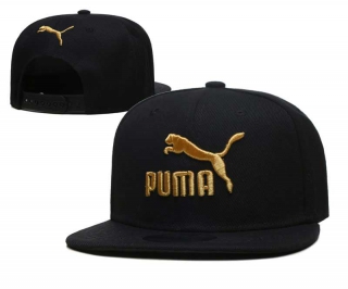 Wholesale Puma Black Gold Embroidered Snapback Hat 2004