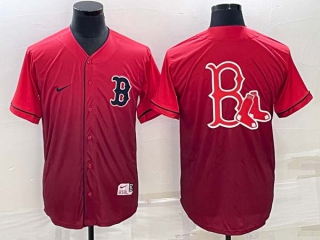 Men's Boston Red Sox Big Logo Nike Red Fade Stitched Cool Base Baseball Jersey
