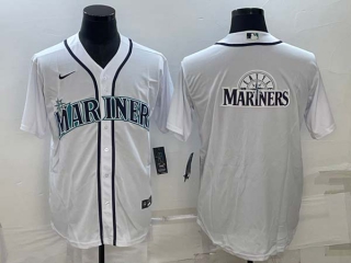 Men's Seattle Mariners Big Logo White Stitched MLB Cool Base Nike Baseball Jersey