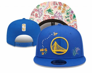 NBA Golden State Warriors Watercolor Floral Royal New Era 9FIFTY Snapback Hat 3051