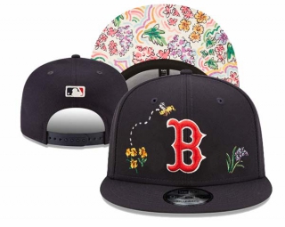 MLB Boston Red Sox Watercolor Floral Black New Era 9FIFTY Snapback Hat 3027