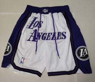 Men's NBA Los Angeles Lakers Nike White Embroidered City Edition Pocket Shorts