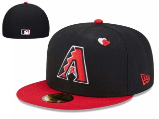 MLB Arizona Diamondbacks New Era Black Red Heart Eyes 59FIFTY Fitted Hat 7004