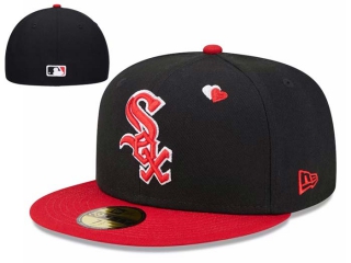 MLB Chicago White Sox New Era Black Red Heart Eyes 59FIFTY Fitted Hat 7001