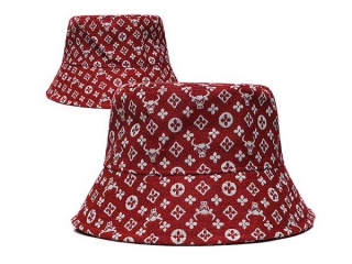 Wholesale Louis Vuitton Red White Bucket Hats 7008