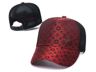 Discount Louis Vuitton Red Trucker Snapback Hats 7004 For Sale
