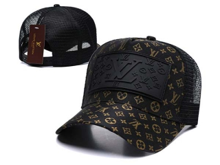 Discount Louis Vuitton Black Gold Trucker Mesh Snapback Hats 7007 For Sale
