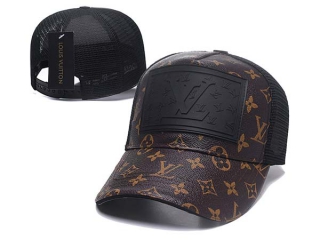 Discount Louis Vuitton Brown Black Trucker Mesh Snapback Hats 7010 For Sale
