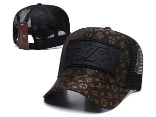 Discount Louis Vuitton Gold Black Trucker Mesh Snapback Hats 7013 For Sale