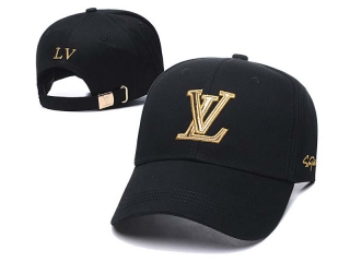 Discount Louis Vuitton Black Gold Curved Brim Adjustable Hats 7018 For Sale
