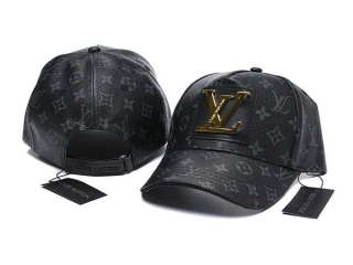 Discount Louis Vuitton Black Silver Curved Brim Leather Adjustable Hats 7019 For Sale