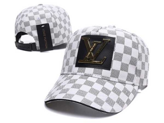 Discount Louis Vuitton Grey White Curved Brim Leather Adjustable Hats 7022 For Sale