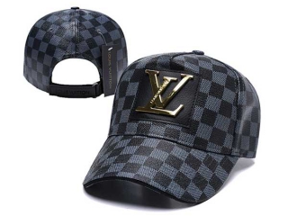 Discount Louis Vuitton Silver Black Curved Brim Leather Adjustable Hats 7023 For Sale