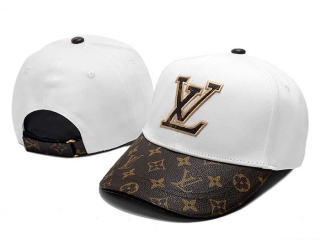Discount Louis Vuitton White Brown Curved Brim Adjustable Hats 7024 For Sale