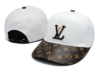 Discount Louis Vuitton White Brown Curved Brim Adjustable Hats 7025 For Sale
