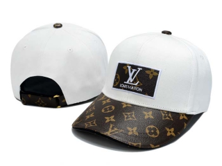 Discount Louis Vuitton White Brown Curved Brim Adjustable Hats 7026 For Sale