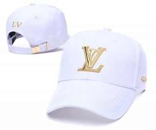 Discount Louis Vuitton White Curved Brim Adjustable Hats 7027 For Sale