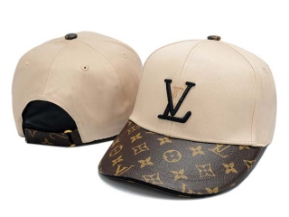 Discount Louis Vuitton White Light Brown Curved Brim Adjustable Hats 7029 For Sale