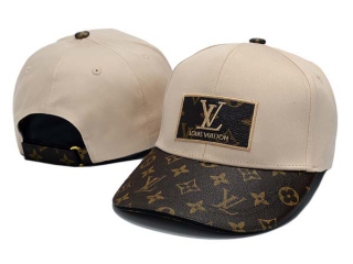 Discount Louis Vuitton White Light Brown Curved Brim Adjustable Hats 7030 For Sale