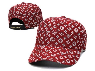 Discount Louis Vuitton Red Curved Brim Adjustable Hats 7035 For Sale