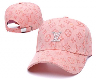 Discount Louis Vuitton Light Pink Curved Brim Adjustable Hats 7048 For Sale