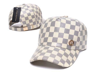 Discount Louis Vuitton Cream Curved Brim Leather Adjustable Hats 7057 For Sale