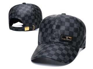 Discount Louis Vuitton Graphite Curved Brim Leather Adjustable Hats 7059 For Sale