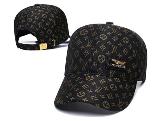 Discount Louis Vuitton Black Gold Curved Brim Adjustable Hats 7062 For Sale