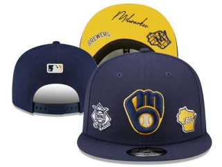 MLB Milwaukee Brewers New Era Navy Identity 9FIFTY Snapback Hat 3007
