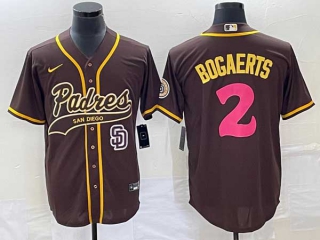 Men's San Diego Padres #2 Xander Bogaerts Brown NEW 2023 City Connect Cool Base Stitched Jersey