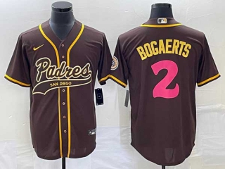Men's San Diego Padres #2 Xander Bogaerts Brown NEW 2023 City Connect Cool Base Stitched Jerseys