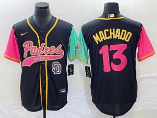 Men's San Diego Padres #13 Manny Machado Black NEW 2023 City Connect Cool Base Stitched Jersey