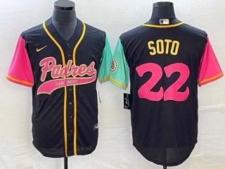 Men's San Diego Padres #22 Juan Soto Black NEW 2023 City Connect Cool Base Stitched Jerseys