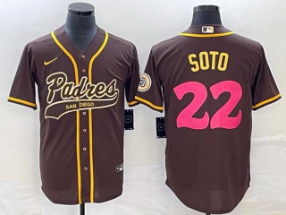 Men's San Diego Padres #22 Juan Soto Brown NEW 2023 City Connect Cool Base Stitched Jerseys