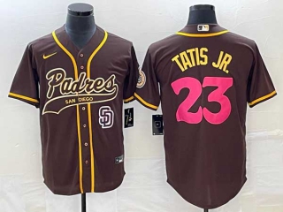 Men's San Diego Padres #23 Fernando Tatis Jr Brown NEW 2023 City Connect Cool Base Stitched Jerseys