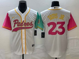 Men's San Diego Padres #23 Fernando Tatis Jr White NEW 2023 City Connect Stitched Cool Base Jerseys