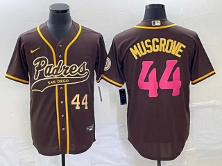 Men's San Diego Padres #44 Joe Musgrove Number Brown NEW 2023 City Connect Cool Base Stitched Jersey