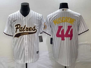 Men's San Diego Padres #44 Joe Musgrove White Pinstripe 2023 City Connect Cool Base Stitched Jerseys
